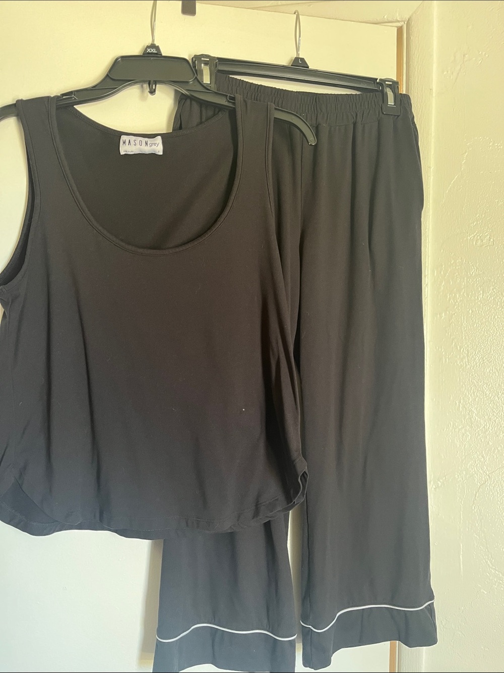 Mason Black Scoop Tank and Wide-Leg Pant Set